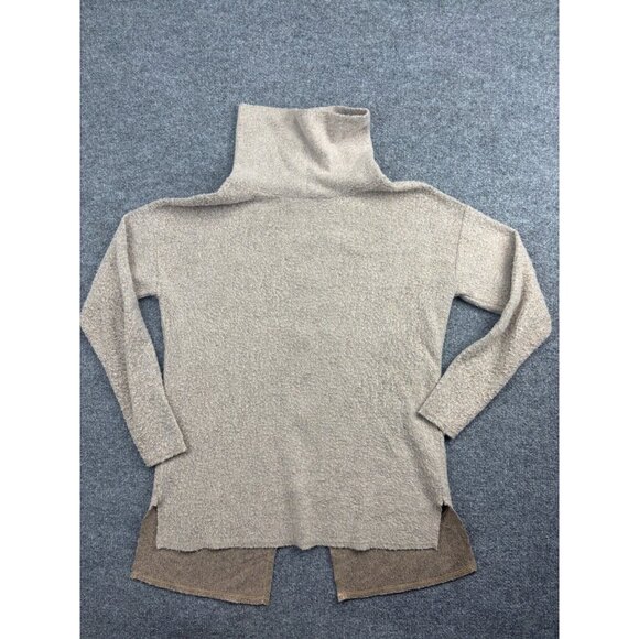 Soft Surroundings Sweater Women's XS Beige Back Zipper Pullover Turtleneck - Picture 1 of 7